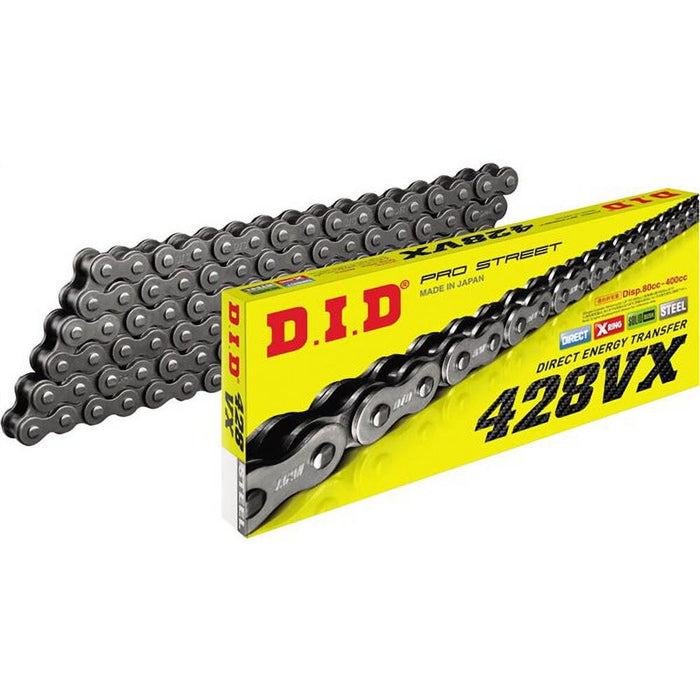 DID 428VX X-Ring Chain Natural Steel 122 Link (428VXX122FB)