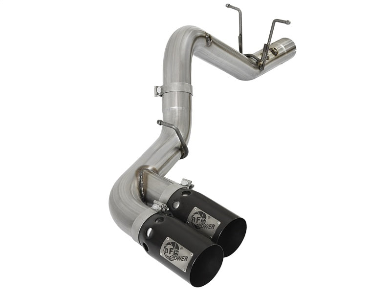 aFe Victory Series 4in 409-SS DPF-Back Exhaust w/ Dual Black Tips 2017 GM Duramax V8-6.6L(td) L5P 49-44089-B