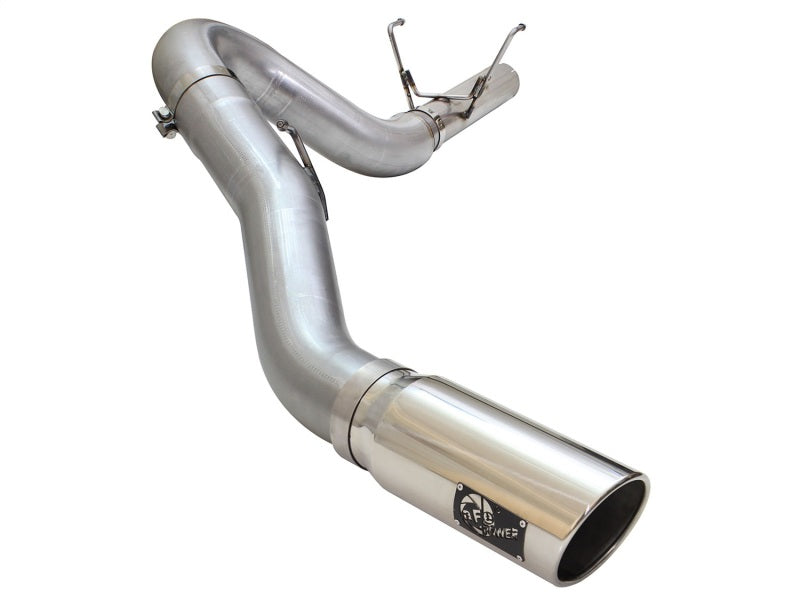 aFe MACHForce XP Exhaust Large Bore 5in DPF-Back Alu. 13-15 Compatible with Dodge Trucks L6-6.7L (td) *Polish Tip 49-02051-1P