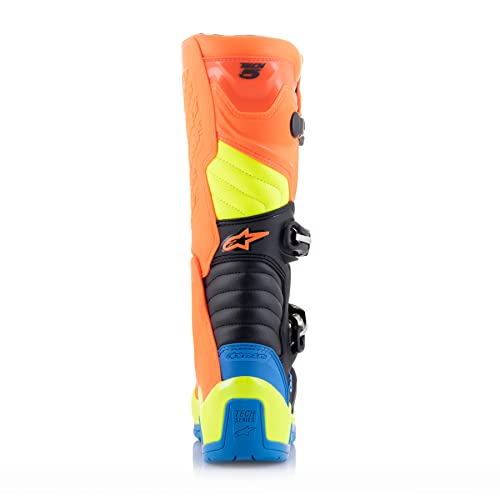 Alpinestars Tech 5 MX Boots (Blue/Orange/Yellow Fluo, 5)