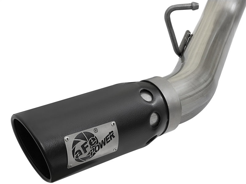 aFe LARGE BORE-HD 4in 409-SS DPF-Back Exhaust w/Dual Black Tips 2017 GM Duramax V8-6.6L (td) L5P 49-44086-B