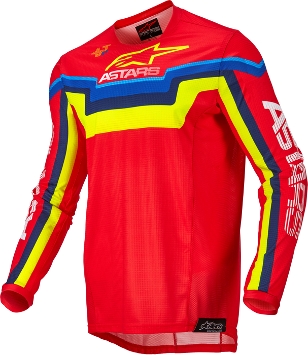 Alpinestars Techstar Quadro Jersey Bright Red/Ylw Fluo/Blue Md (3761122-3057-M)