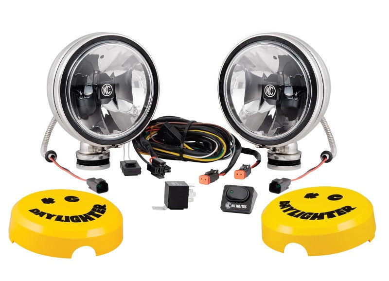 KC HiLiTES 6in. Daylighter Gravity G6 LED Lights 20w Spot Beam (Pair Pack System) Black SS 651