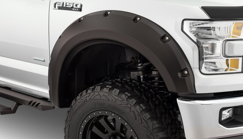 Bushwacker 15-17 Ford F-150 Max Pocket Style Flares 2pc 78.9/67.1/97.6in Bed Black 20099-02