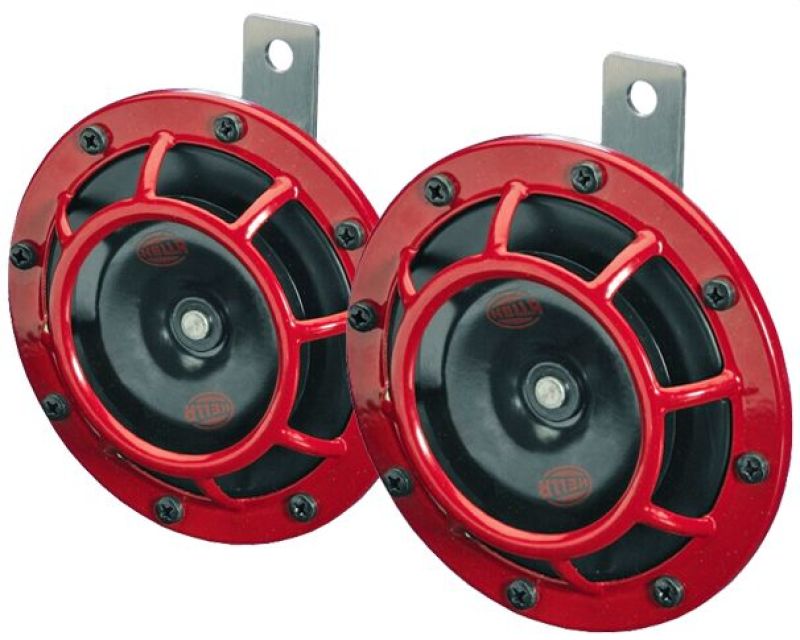 Hella Supertone Horn Kit 12V 300/500HZ Red (003399803 = 003399801) 3399801