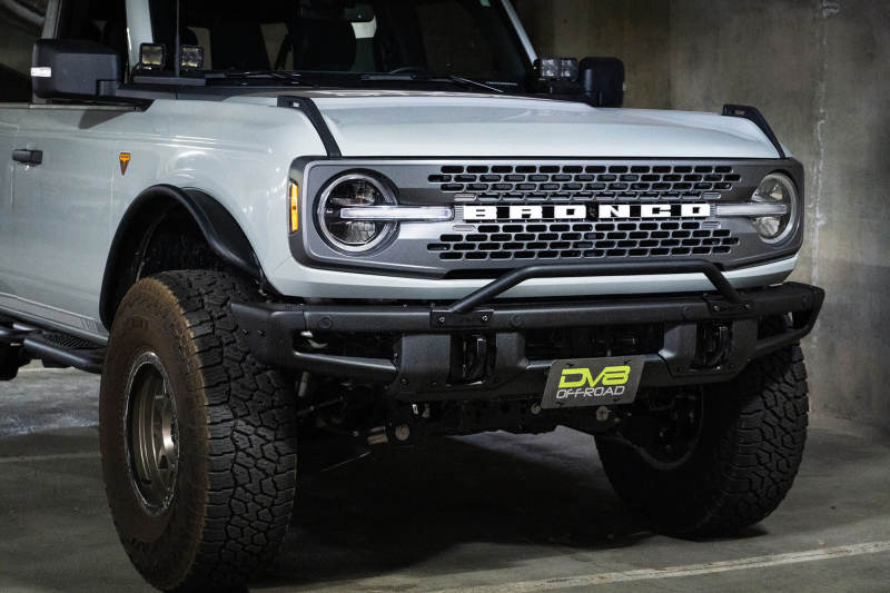 DV8 Offroad 21-22 Ford Bronco Factory Front Bumper Licence Relocation Bracket Front LPBR-01