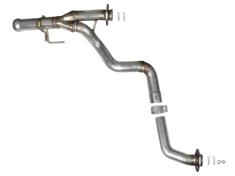 aFe POWER Twisted Steel Y-Pipe 2-1/4in 409 SS Exhaust System 2018 compatible with Jeep Wrangler (JL) V6-3.6L 48-48026