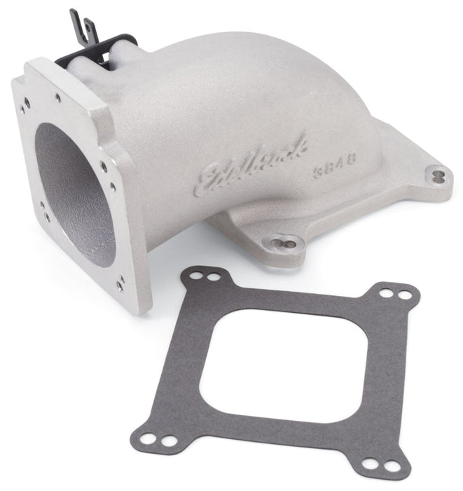 Edelbrock Low Profile Intake Elbow 90mm Throttle Body to Square-Bore Flange As-Cast Finish 3848