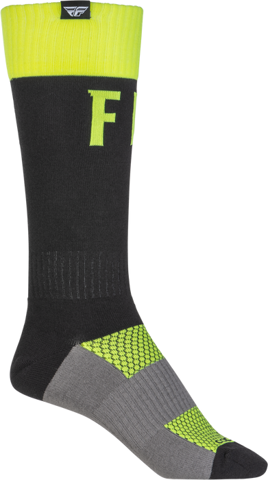 Fly Racing 2022 MX Pro Riding Socks (Hi-Vis/Black, SM/MD)