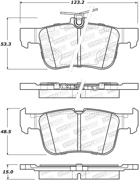 StopTech 13-18 Lincoln MKZ / Ford Fusion Street Select Rear Brake Pads 305.1665