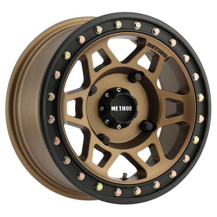 Method MR405 UTV Beadlock 15x7 4+3/13mm Offset 4x156 132mm CB Method Bronze Wheel Matte Black Ring MR40557046943B