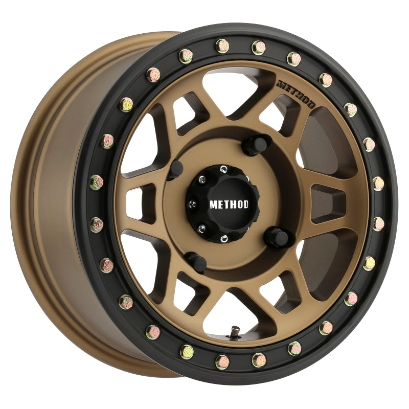Method MR405 UTV Beadlock 15x7 4+3/13mm Offset 4x136 106mm CB Method Bronze Wheel Matte Black Ring MR40557047943B