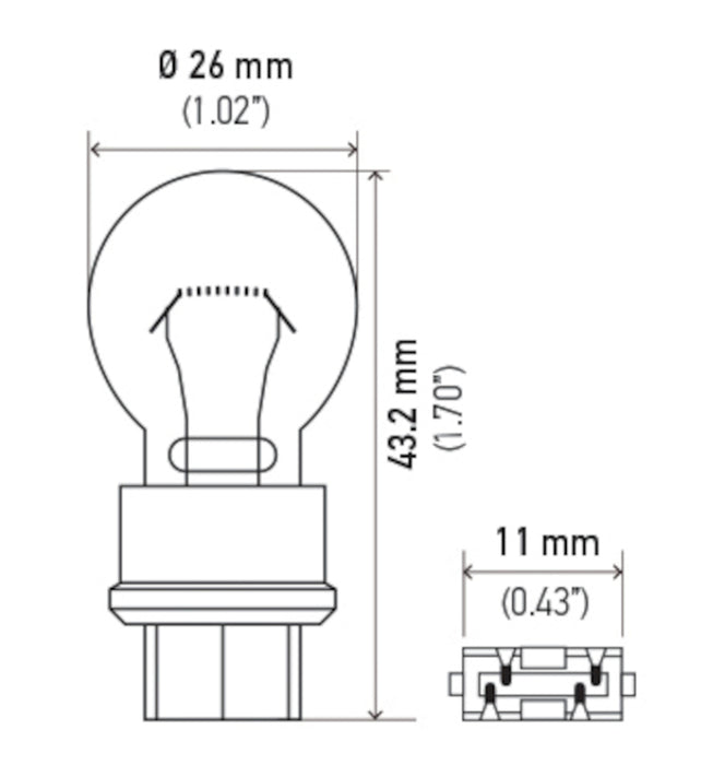 Hella Bulb 3157 12V 27/7W W2.5x16q S8 3157