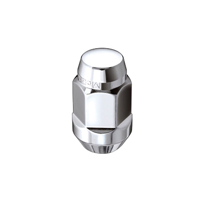 McGard Hex Lug Nut (Cone Seat Bulge Style) M12X1.25 / 3/4 Hex / 1.45in. Length (4-Pack) Chrome 64013