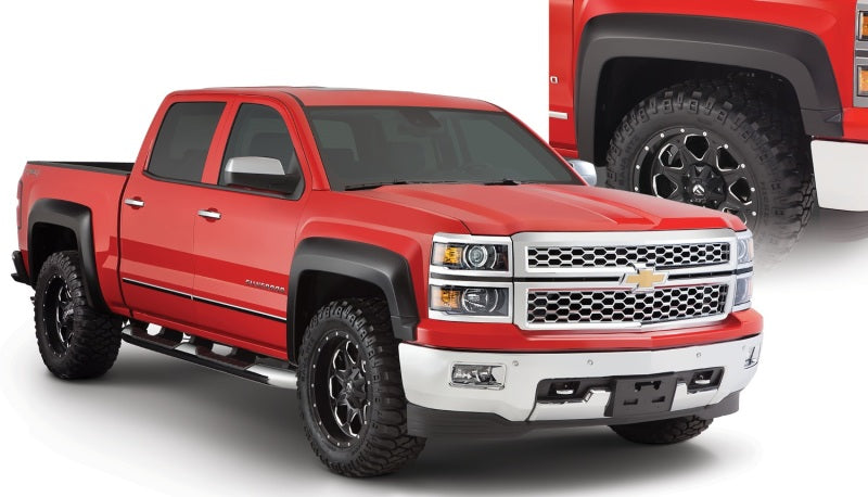 Bushwacker 14-16 Chevy Silverado 1500 Extend-A-Fender Style Flares 4pc Black 40963-02