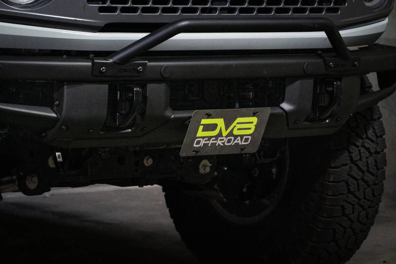 DV8 Offroad 21-22 Ford Bronco Factory Front Bumper Licence Relocation Bracket Front LPBR-01