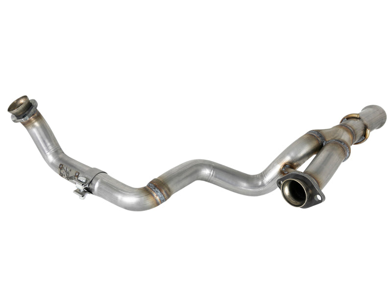 aFe POWER Twisted Steel Y-Pipe 2-1/4in 409 SS Exhaust System 2018 compatible with Jeep Wrangler (JL) V6-3.6L 48-48026