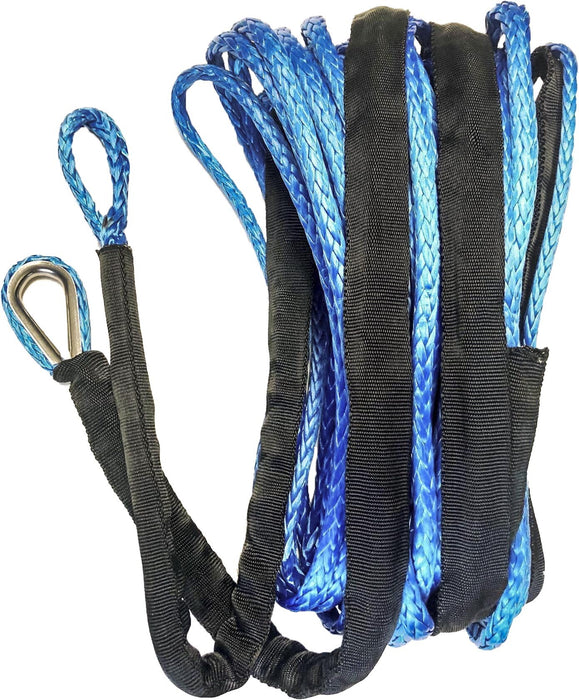 Synthetic Winch Rope 3/16" Diameter X 50ft Blue