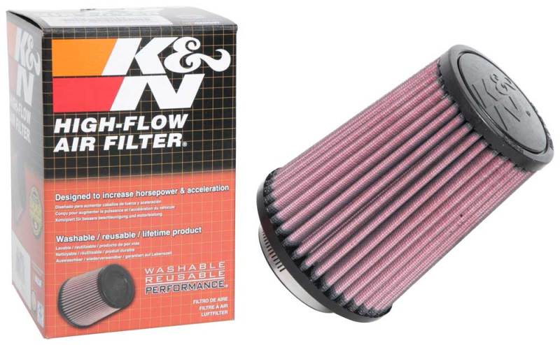 K&N Universal Rubber Filter 2-1/2in Flg / 4-1/2in OD B / 3-1/2in OD T / 6in H Black Top RU-5062XD