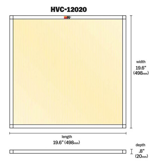 K&N HVAC Filter 20 x 20 x 1 HVC-12020