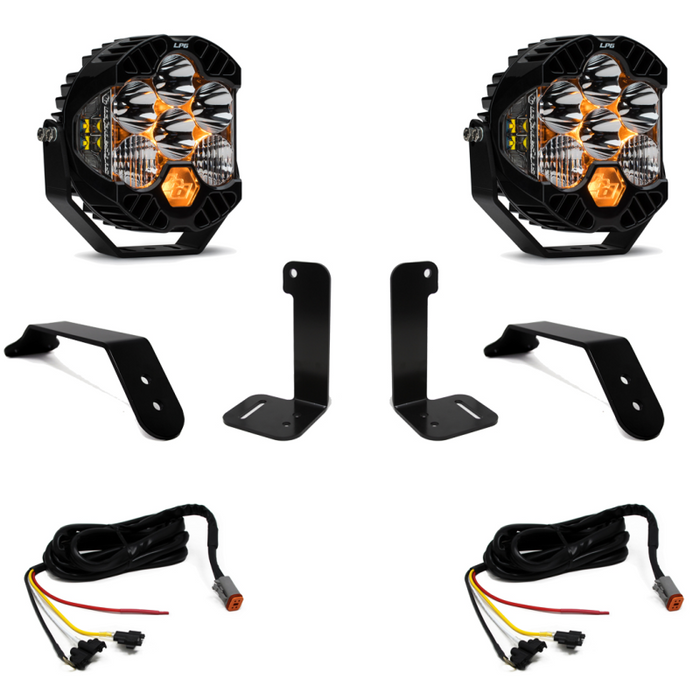 Baja Designs 2018+ compatible with Jeep JL/JT Dual LP6 Auxiliary Light Kit w/Upfitter 447659UP