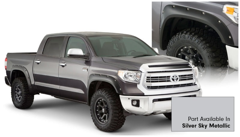 Bushwacker 16-18 Toyota Tundra Fleetside Pocket Style Flares 4pc 66.7/78.7/97.6in Bed Silver Sky 30918-53