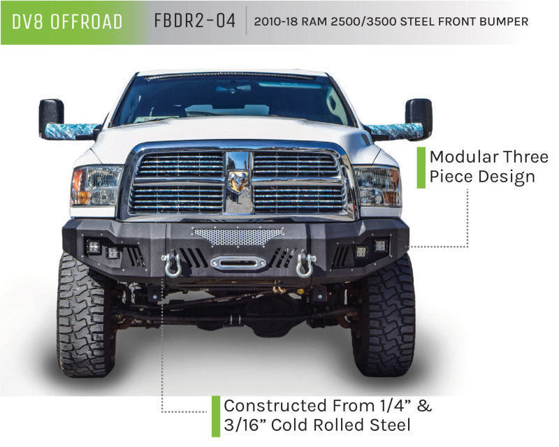 DV8 Offroad 10-18 RAM 2500 Front Bumper FBDR2-04