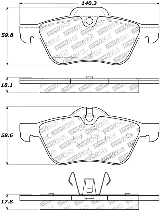 StopTech Street Touring 02-06 Mini Front Brake Pads 308.0939