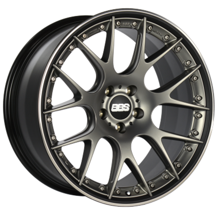 BBS CH-RII 22x10.5 5x120 ET30 Satin Platinum Center Black Lip SS Rim Prot Wheel -82mm PFS Req CH7204PBPO