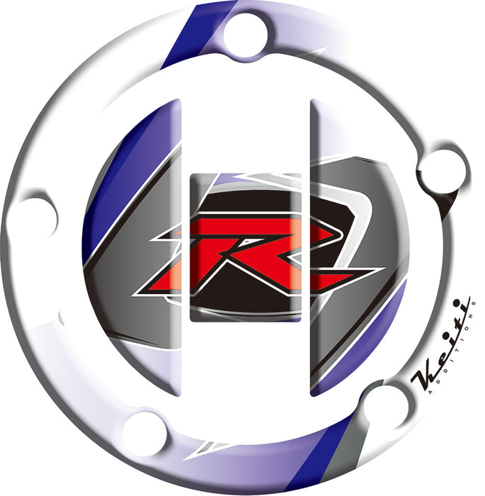 Keiti Additions Gas Cap Protector/Suzuki - White/Blue