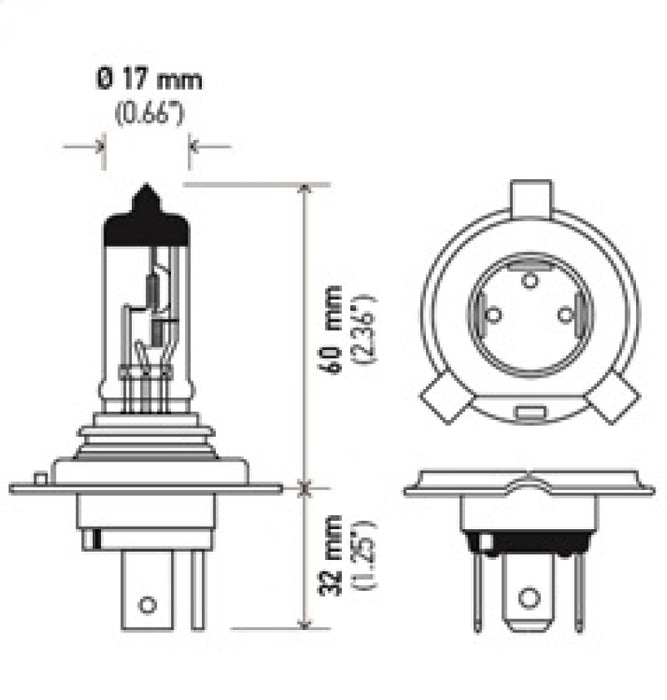 Hella H4 12V 130/90W Halogen Headlight Bulb Universal H4 130/90W