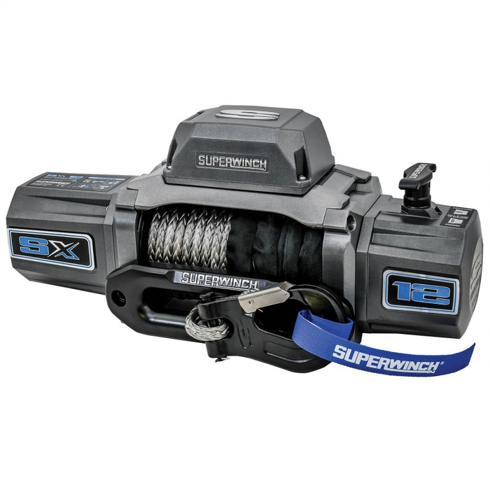 Superwinch 12000 LBS 12V DC 3/8in x 80ft Synthetic Rope SX 12000SR Winch Graphite 1712201