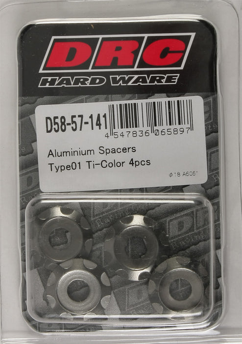 40/PC DRC M6 ALUM SPACERS TYPE 01 TI-COLOR