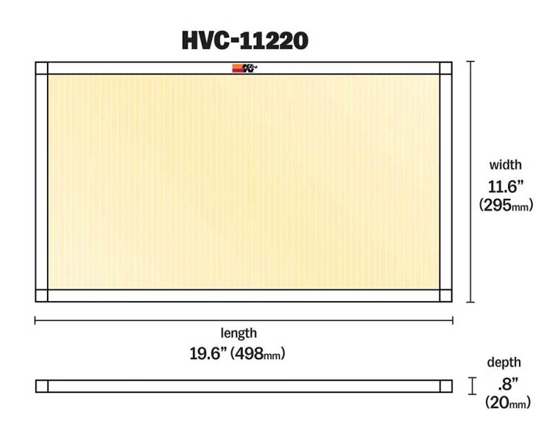 K&N HVAC Filter 12 X 20 X 1 HVC-11220