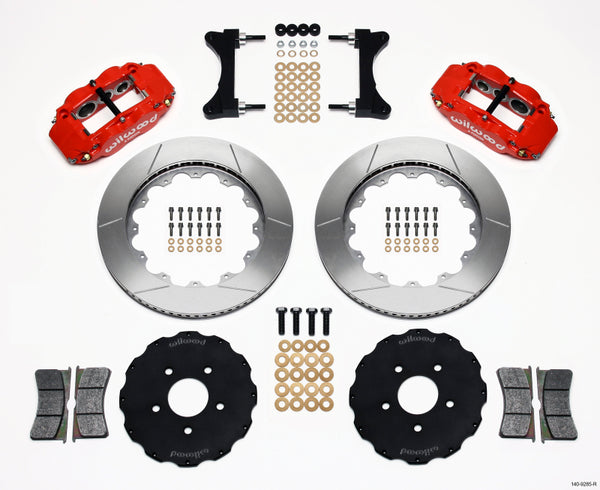 Wilwood Narrow Superlite 6R Front Hat Kit 14.00in Red Mitsubishi EVO VIII 140-9285-R