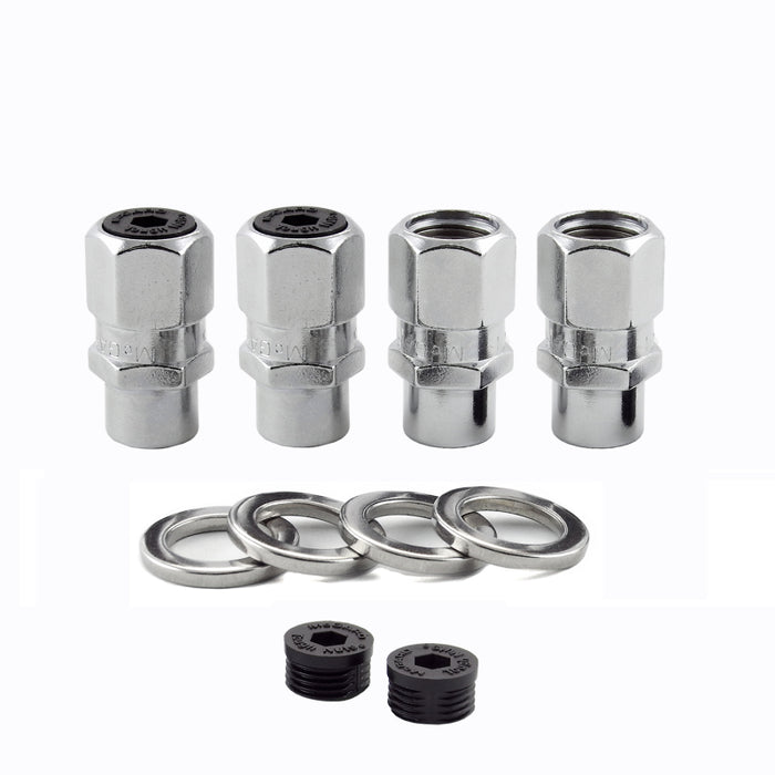 McGard Hex Lug Nut (Drag Racing Short Shank) M12X1.5 / 13/16 Hex / 1.6in. Length (4-Pack) Chrome 60129