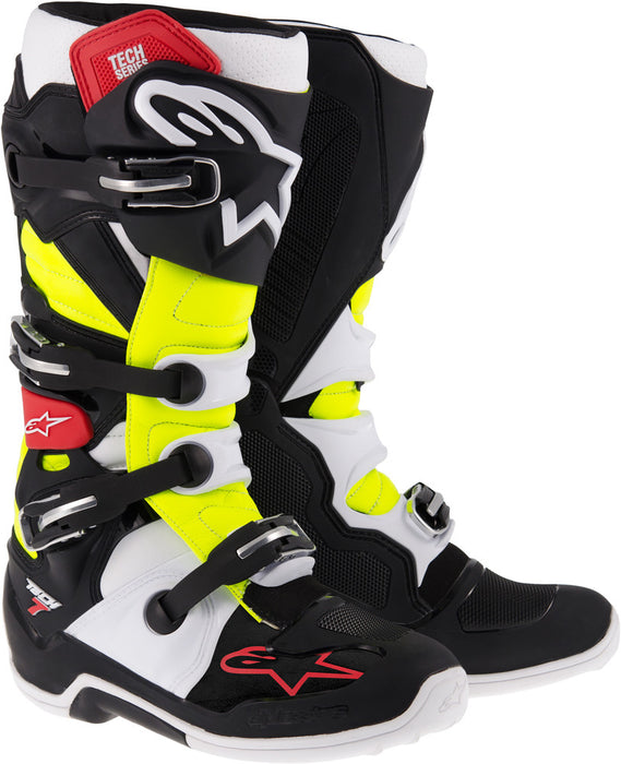 Alpinestars Unisex-Adult Tech 7 Boots (Black/Red/Yellow, Size 16)