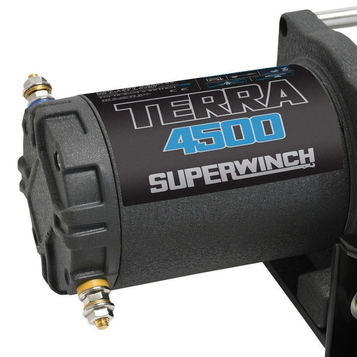 Superwinch 4500 LBS 12V DC 15/64in x 50ft Steel Rope Terra 4500 Winch Gray Wrinkle 1145260