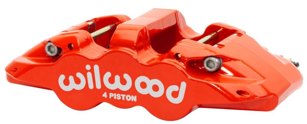 Wilwood Caliper Aero4-DS Forged Four-Piston Caliper Black 1.38in Piston 1.10in Rotor Red 120-15598-RD