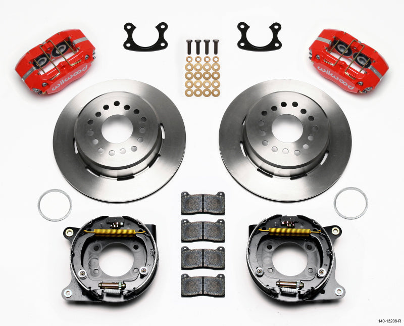 Wilwood Dynapro Dust-Boot P/S Park Brake Kit Red Small Ford 2.50in Offset 140-13206-R