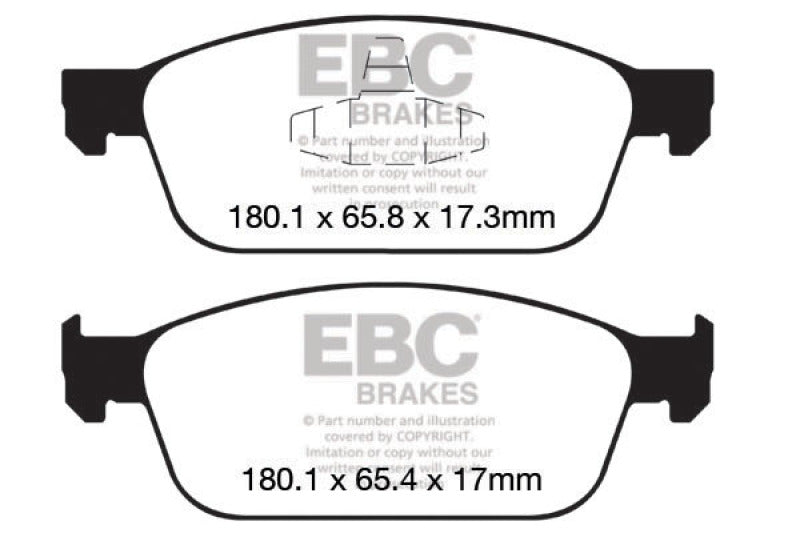 EBC 12+ Ford Focus 2.0 Turbo ST Ultimax2 Front Brake Pads UD1668