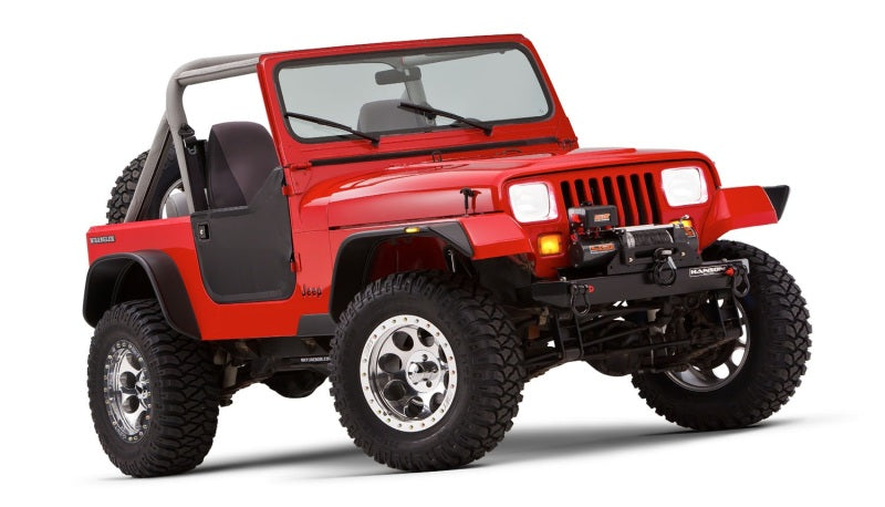 Bushwacker 87-95 compatible with Jeep Wrangler Flat Style Flares 4pc Excludes Renegade Black 10924-07