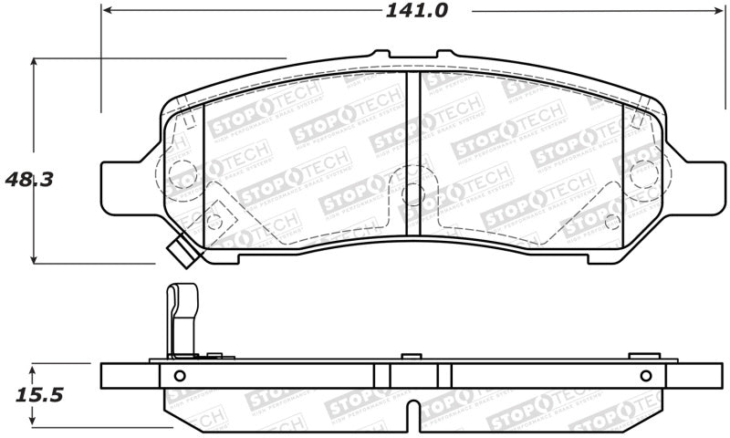 StopTech Street Brake Pads Front 308.1647