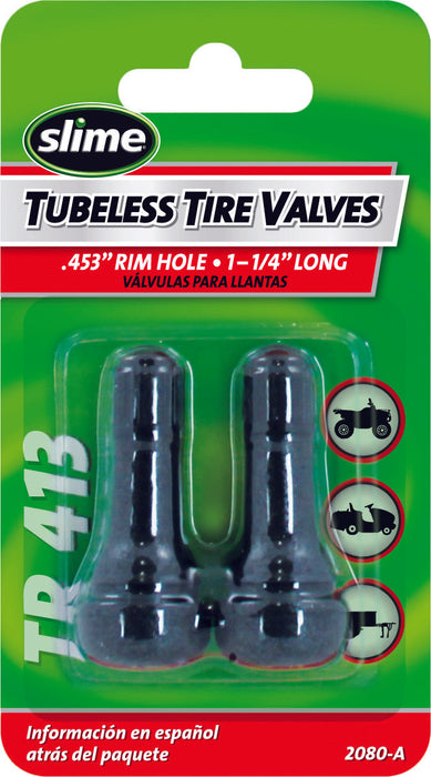 Slime 2080-A Tubeless Tire Valves 1?, TR 413 45, Schrader valve stem, pack of 2 valves