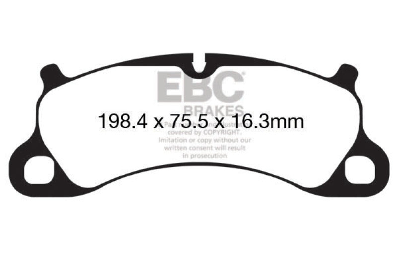 EBC 12-15 Porsche 911 (991) (Cast Iron Rotor only) 3.8 Carrera S Yellowstuff Front Brake Pads DP42144R