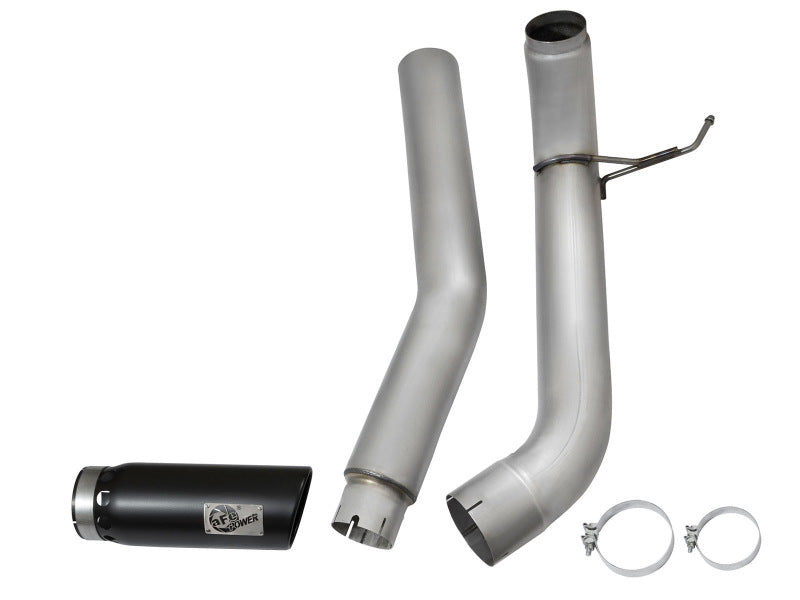 aFe LARGE BORE HD 5in DPF-Back SS Exhaust w/ Black Tip 2016 Compatible with Nissan Titan 5.0L V8 (td) CC SB 49-46112-B