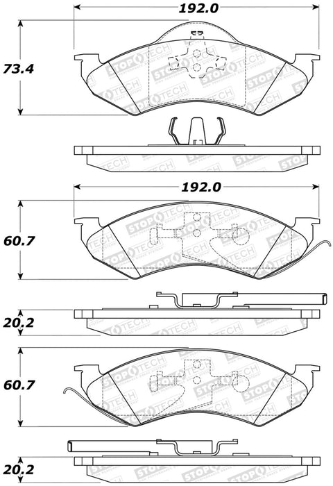 StopTech Street Select Brake Pads Front 305.0746