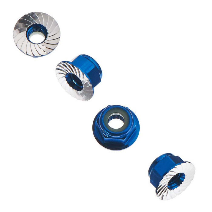 Axial AXA1046 Wheel Nut M4 Serrated Blue 4 AXIC1046 Electric Car/Truck Option Parts