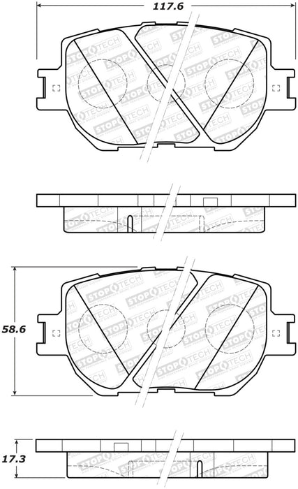 StopTech Street Brake Pads Rear 308.1733