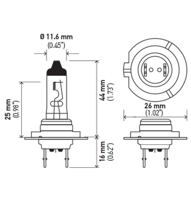 Hella H7 12V 55W PX26D HP 2.0 Halogen Bulbs H7 2.0TB